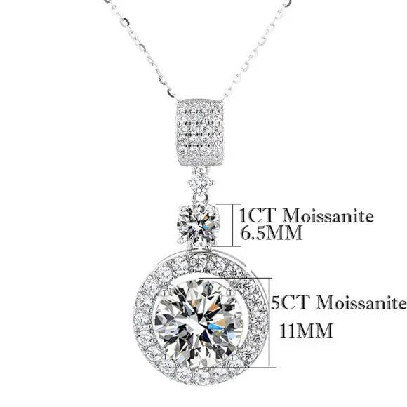 Certified 6ct. t.w. Moissanite Diamond Necklace NEW - Picture 12 of 17